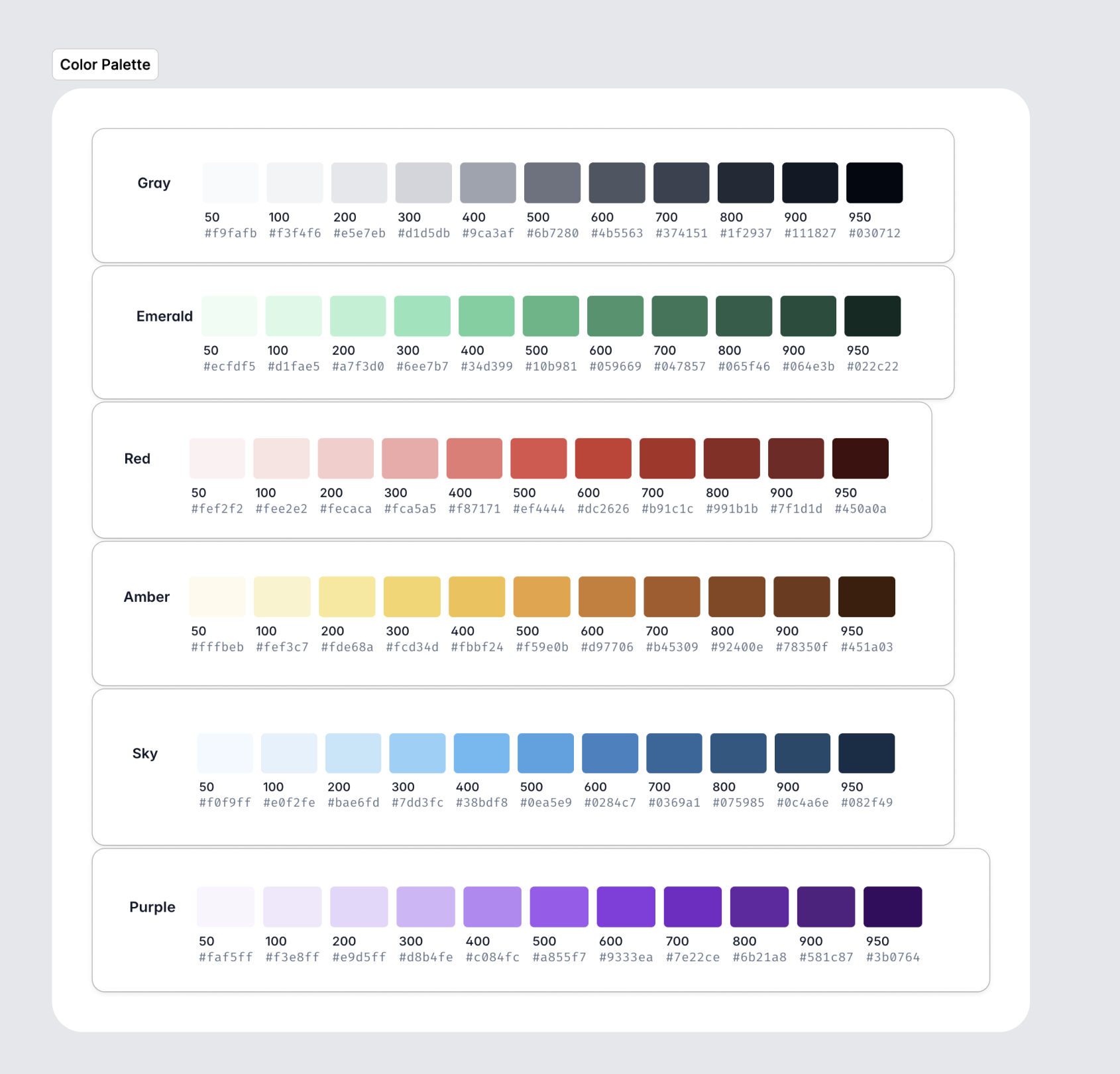 Color palettes