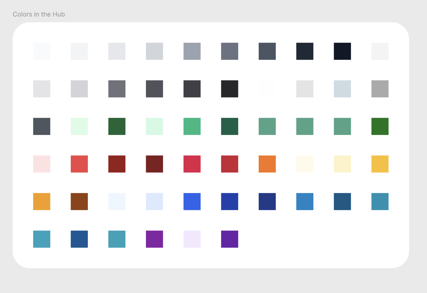 colors in the hub